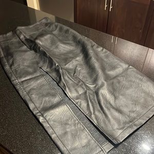 Top shop faux leather slit skirt